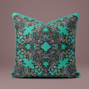 Coussin baroque Splendor à Emerald