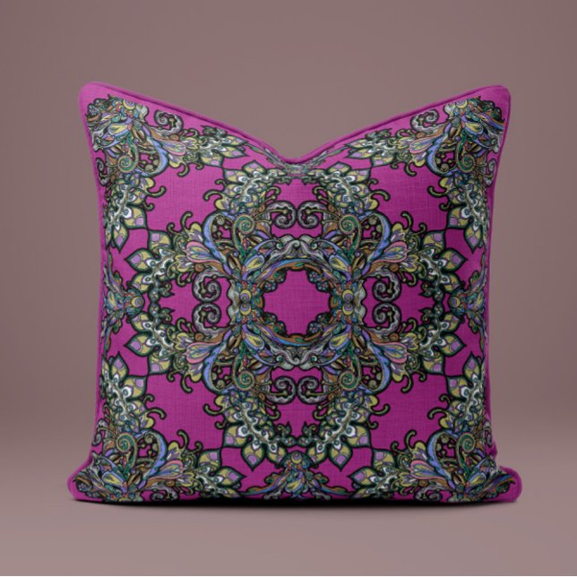 Coussin baroque Splendor à Fuchsia (Créateur téléchargé)