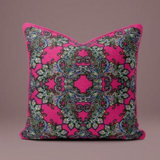 Coussin baroque Splendor en rose chaud