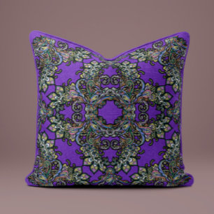 Coussin baroque Splendor en violet royal