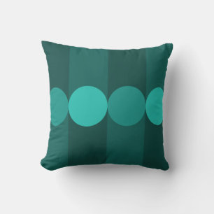 Coussin Barrages de géométrie rétro Cercles Turquoises