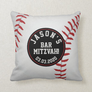 Coussin Barre de baseball personnalisée Mitzvah