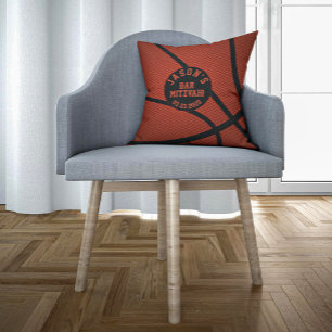 Coussin Barre de basket-ball personnalisée Mitzvah rouille
