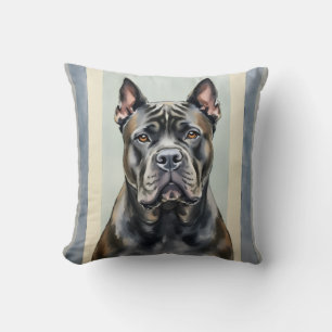 Coussin Barre de dégradé d'aquarelle Cane Corso Art