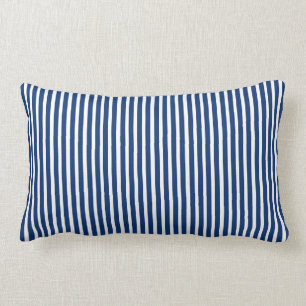 Coussin barré par style "de coutil" bleu et de