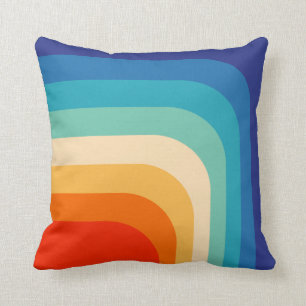 Coussin Barres de couleurs les années 70 rétro