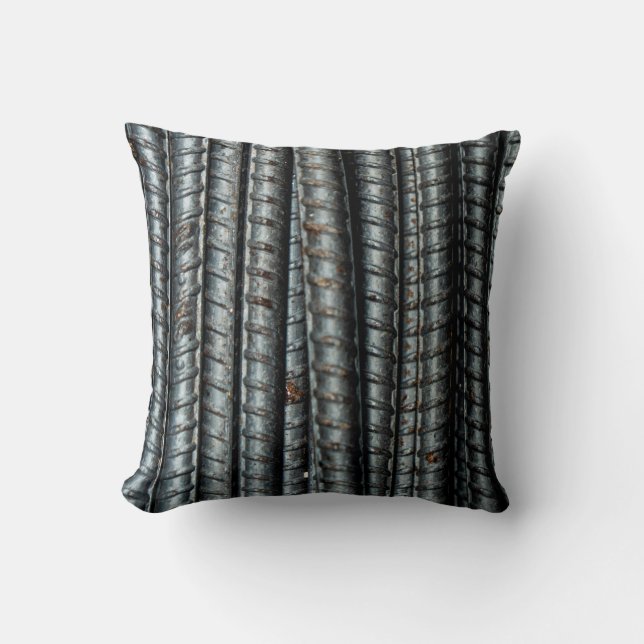 Coussin Barres en métal noir (Recto)