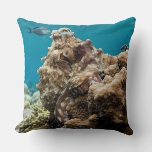 Coussin Barrière de corail de poulpe bleu