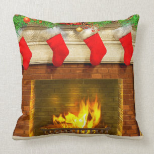 Coussin Bas de Noël et carreau de cheminée