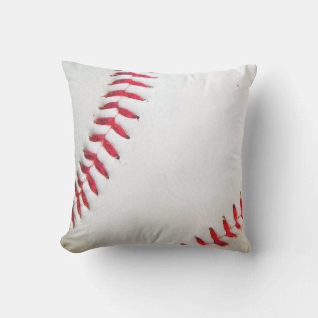 Coussin Baseball blanc couture rouge (Recto)