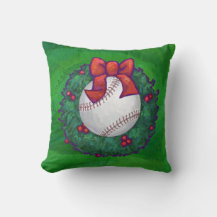 Coussin Baseball dans la couronne de Noël