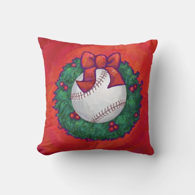 Coussin Baseball en couronne rouge (Recto)
