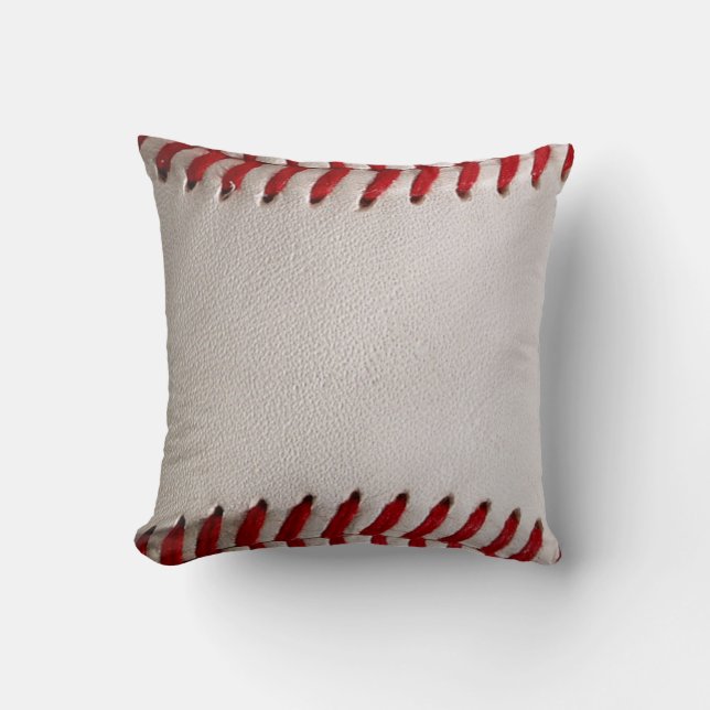 Coussin Baseball et Softball Classiques Couture Rouge (Recto)