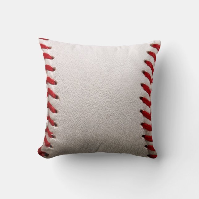 Coussin Baseball et Softball Couture Rouge (Recto)