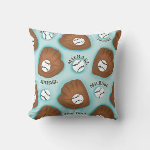 Coussin Baseball Glove Ball & Boy Nom Motif Sport Thème