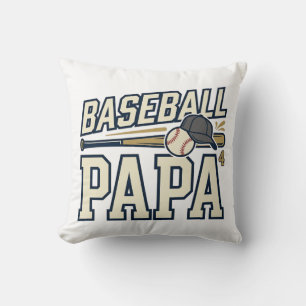 Coussin Baseball Papa Vintage Gravure Design de T-shirt_1