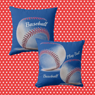 Coussin Baseball rouge blanc et bleu