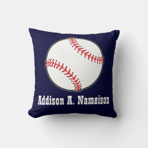 Coussin Baseball sur fond bleu marine Nom Garçons de la s
