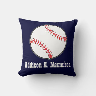 Coussin Baseball sur Navy Blue Nom Salle de sport Garçons