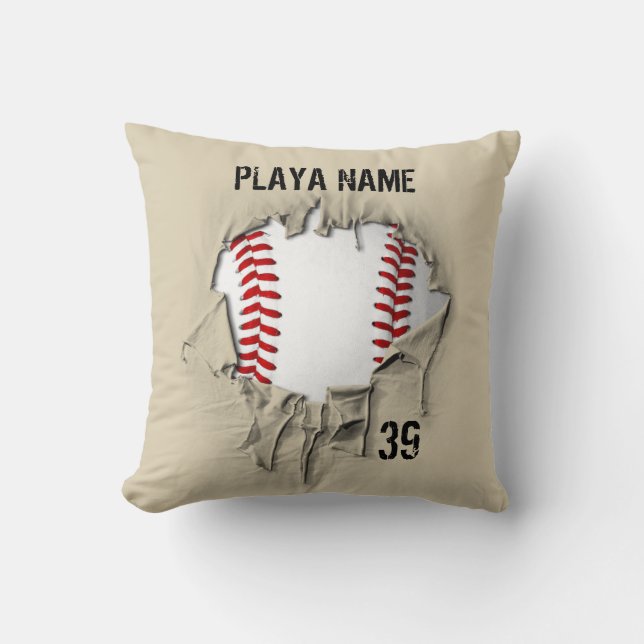 Coussin Baseball Torn (personnalisé) (Recto)