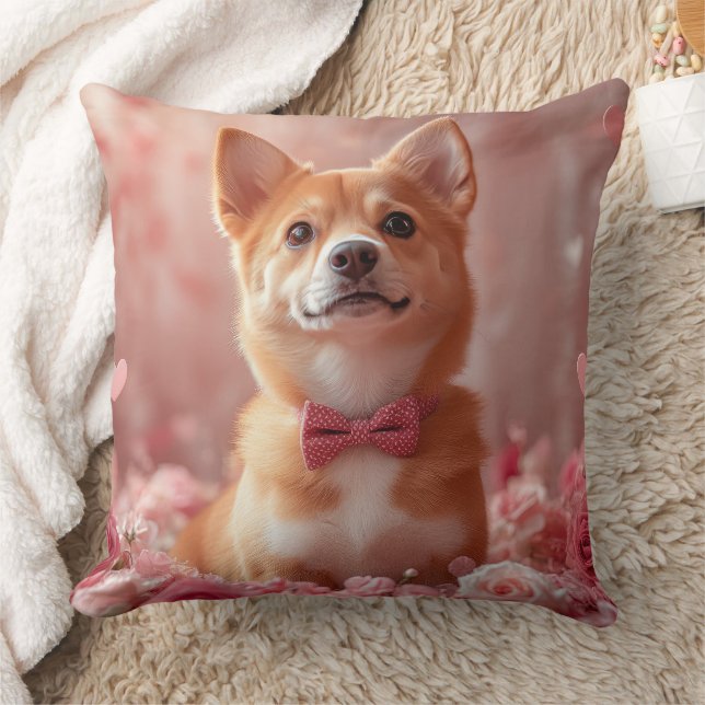 Coussin Basenji avec Rose - Saint Valentin (Couverture)