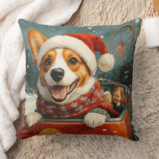Coussin Basenji chien montagnes russes Noël (Couverture)