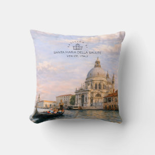 Coussin Basilique de Venise Salute Aquarelle Dômes Iconiqu