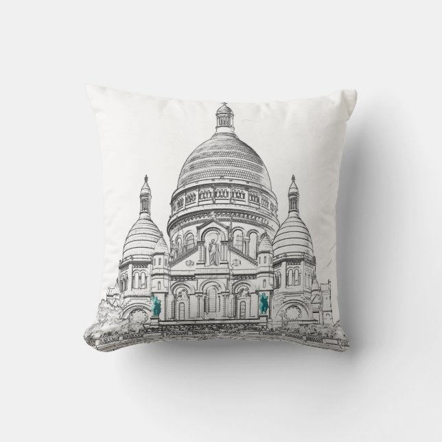 Coussin Basilique du Sacré-Coeur sur la colline Montmartre (Recto)