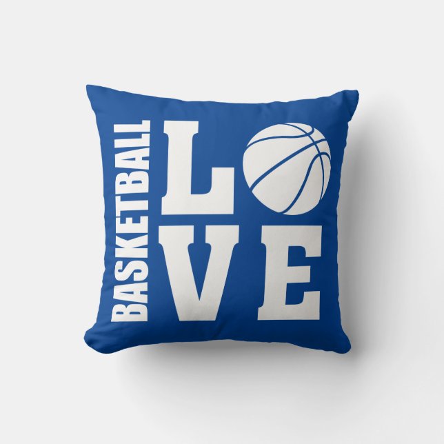 Coussin Basket-ball Amour Bleu (Recto)