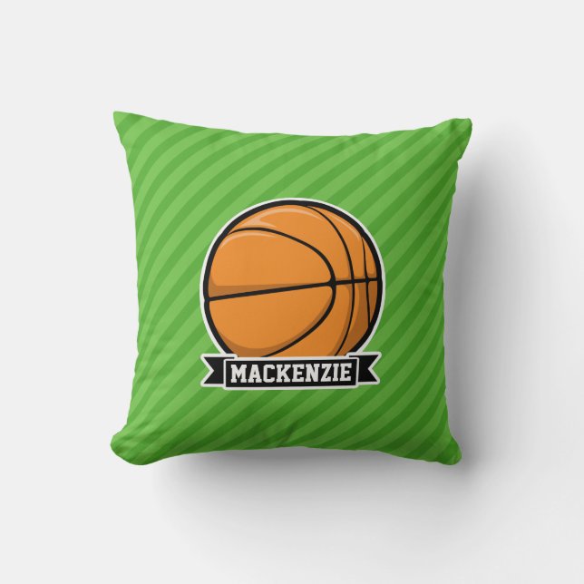 Coussin Basket-ball; Grandes vertes (Recto)
