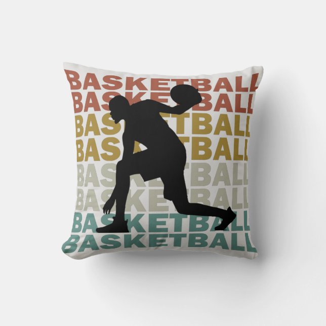 Coussin Basket-ball Joueur Vintage (Recto)