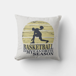 Coussin basket-ball ma saison préférée rétro coucher de so