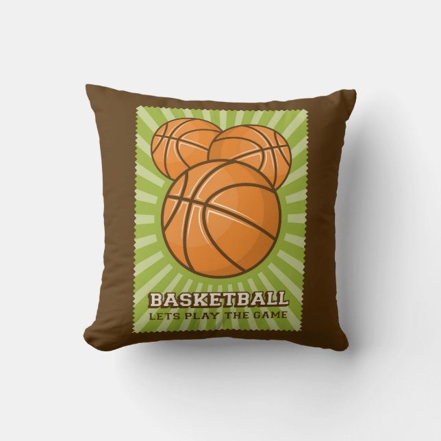 Coussin Basket-ball Vintage rétro (Recto)