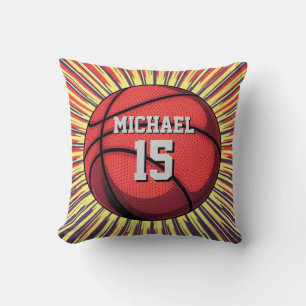 Coussin Basket-ball Votre nom Pop Art