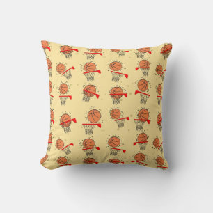 Coussin Basketball - Balle & Cerceau Motif Sans Couture