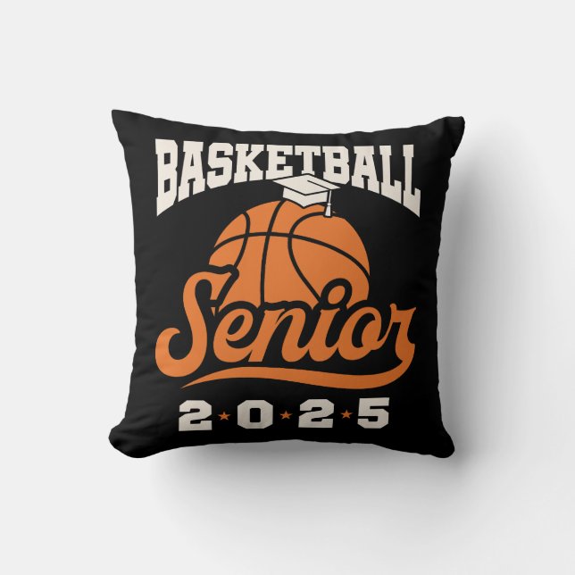 Coussin Basketball de classe supérieure de 2025 Graduation (Recto)