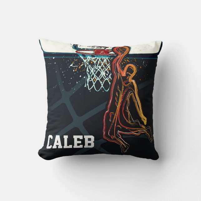 Coussin Basketball Dunk Shot Cool urbain moderne (Recto)