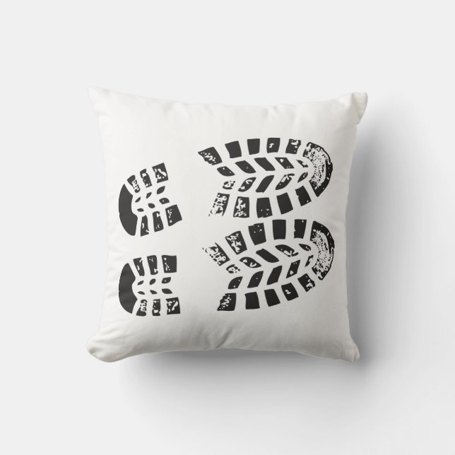 Coussin Baskets noirs et empreinte blanche (Recto)