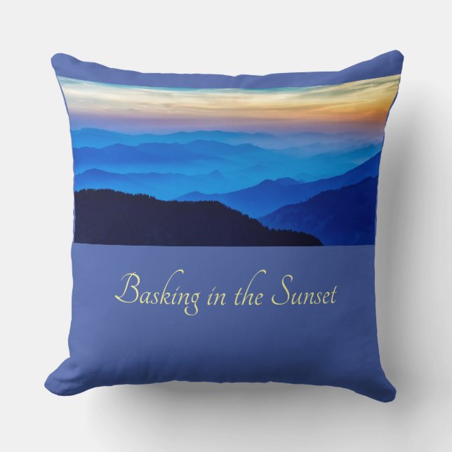Coussin Basking dans le coucher de soleil Cornflower Arriè (Recto)