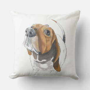 Coussin Basset Hound Close Up Mignonne et adorable