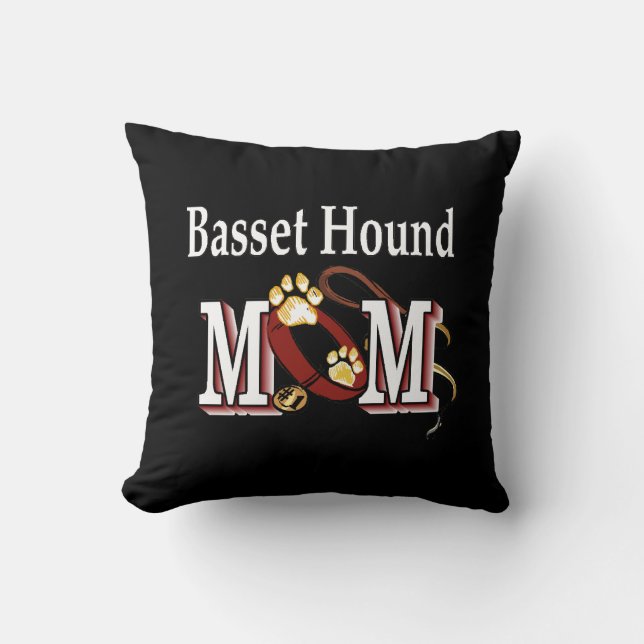 Coussin Basset Hound Dog MOM (Recto)