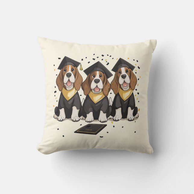 Coussin Basset Hound Dogs (Recto)