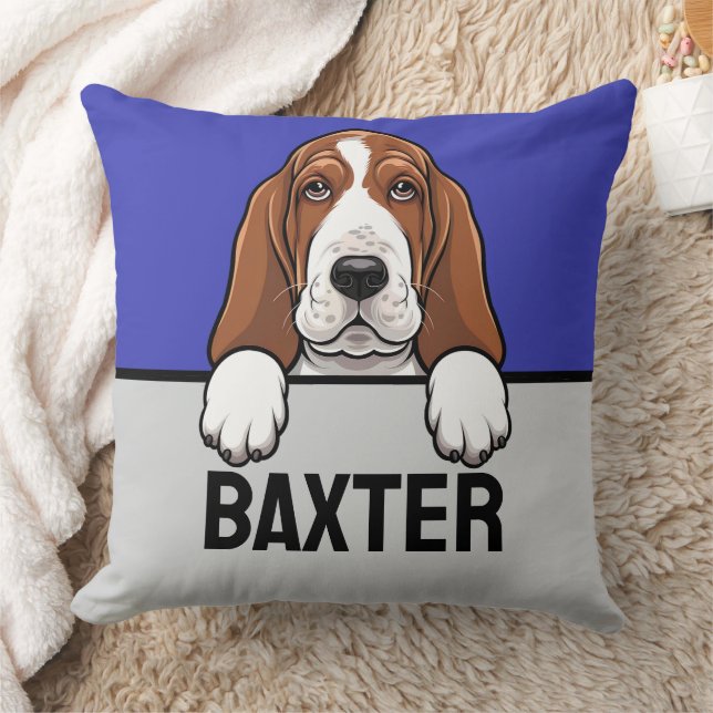 Coussin Basset Hound mignon Amoureux des chiens de chiot p (Couverture)