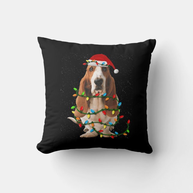 Coussin basset hound noël drôle basset hound dog love (Recto)