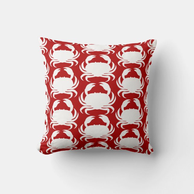 Coussin Bassin nautique Motif de crabe rouge et blanc (Recto)