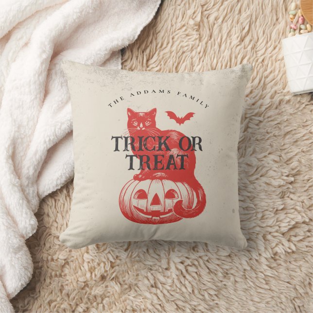 Coussin Bat et chats citrouilles - Trick ou traitement Hal (Couverture)