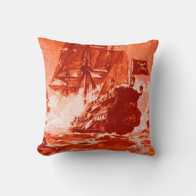 Coussin BATAILLE DE NAVIRE PIRATE EN Couvercle de commutat (Recto)