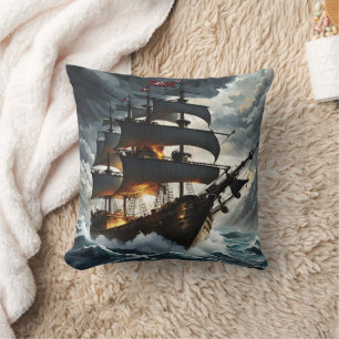 Coussin Bataille de pirates assaut des mers tempétueuses à