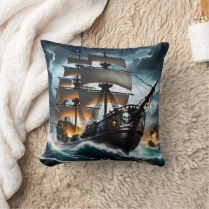Coussin Bataille de pirates assaut des mers tempétueuses à
