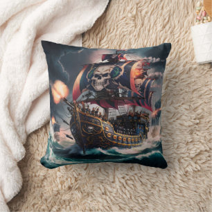 Coussin Bataille de pirates en mer tempétueuse